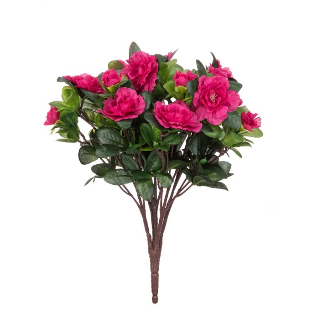 Artificial Azalea Plants Hot Pink 36cm Artificial Flowers
